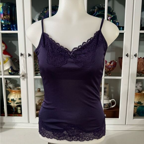 The Limited Purple Lace Trim Camisole - Picture 1 of 7